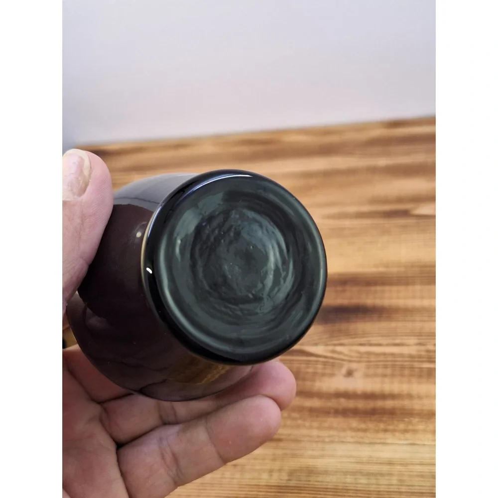 Vintage Opaque Black Dark Purple Glass Bud Vase 8
